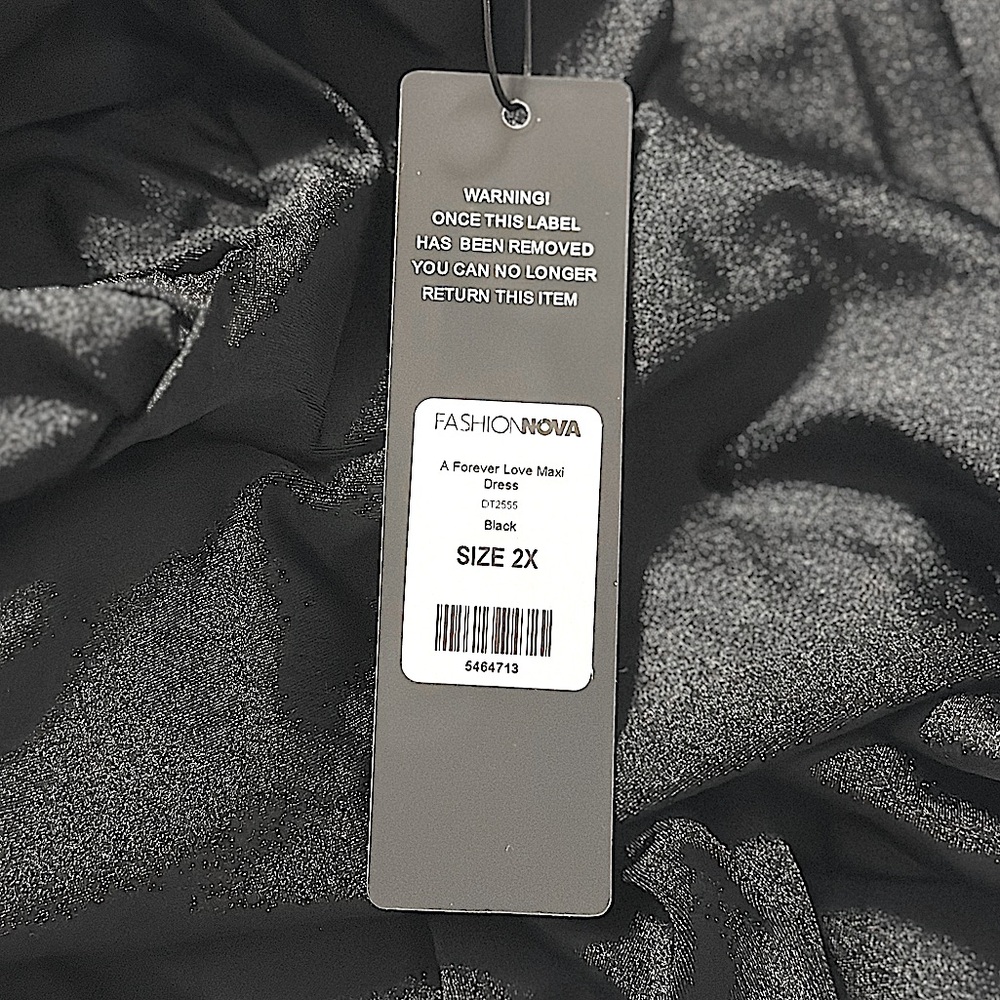 NWT - FashionNova A Forever Love Black Formal Evening Floor Length Maxi Dress - Picture 7 of 7